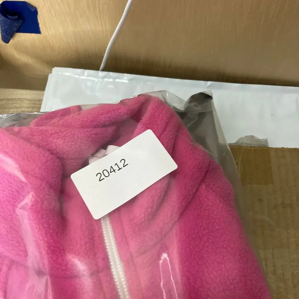 Columbia‎ Full Zip Jacket Girls Size XS Pink Fleece Lightweight Outdoor Casual